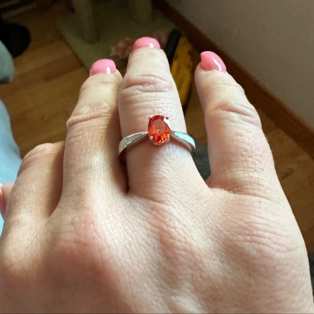 Sterling Silver Garnet Opal Ring - image 6